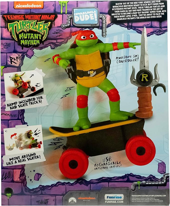 Tortugas Ninja Raphael Cowabunga Skate RC con Control Remoto - Imagen 7