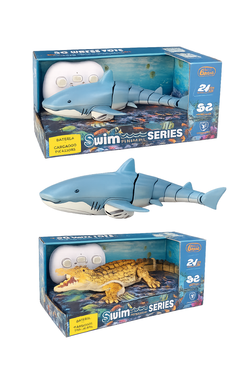 Tiburón Teledirigido para Piscina RC 2.4GHz Recargable Impermeable - Imagen 4