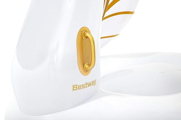 Pegaso Hinchable Luxury Bestway | Colchoneta Gigante Blanca y Dorada - Imagen 9