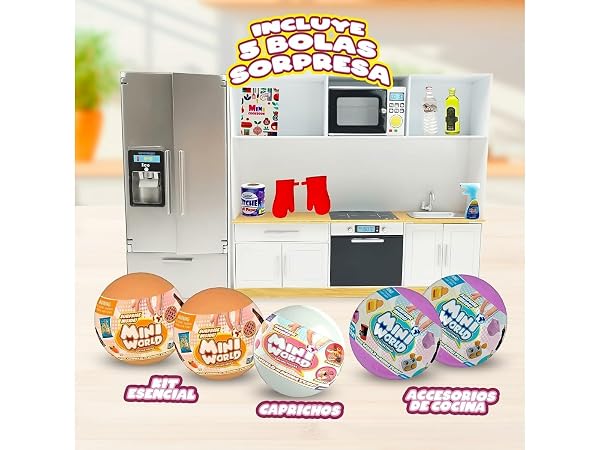 Mini World Playset Cocina con 5 Bolas Sorpresa – Bizak - Imagen 2