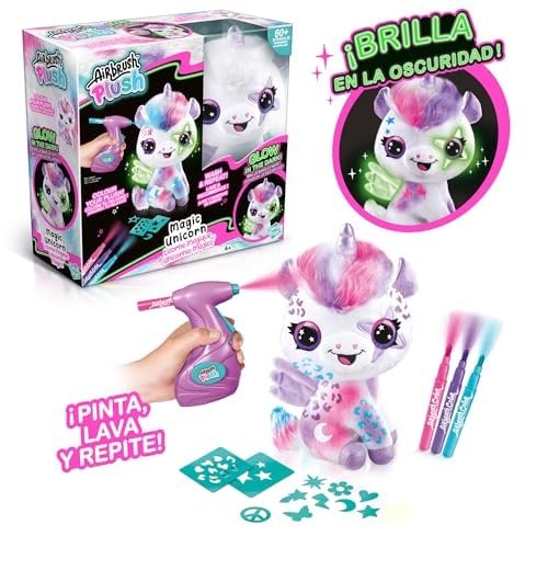Canal Toys Airbrush Plush Unicornio Glow in the Dark OFG274 | Peluche para colorear - Imagen 5