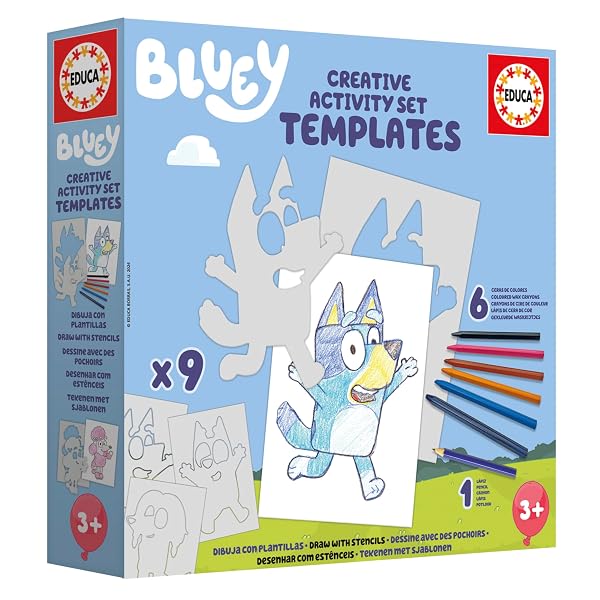 Bluey Set Creativo de Plantillas Educa | Dibujar y Colorear - Imagen 4