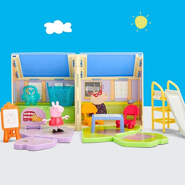 Peppa Pig Guardería Portátil – Casa de Muñecas con Figura y Tobogán - Imagen 4