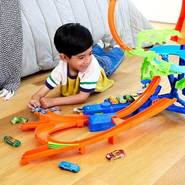 Hot Wheels Choque en el Aire JJK78 Pista con Looping y Propulsor - Imagen 3