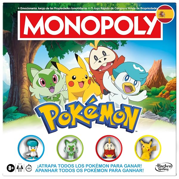 Monopoly Pokémon Hasbro juego de mesa con Pikachu y tablero de aventuras