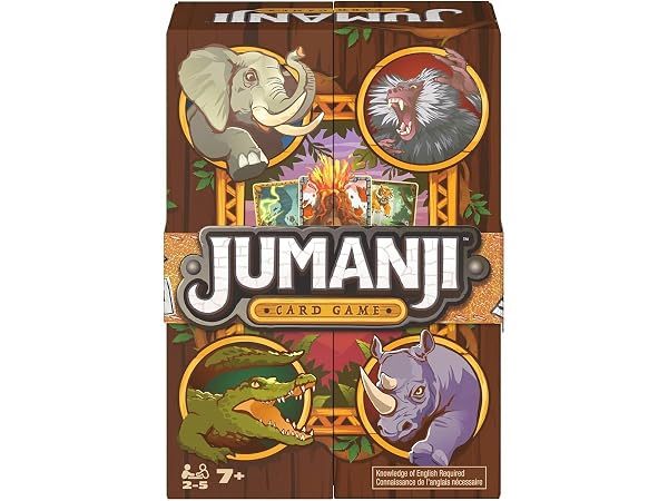 Jumanji Card Game Spin Master juego de cartas familiar con 60 cartas y 15 tótems de vida