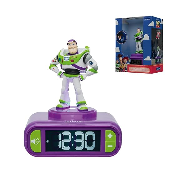 Despertador Buzz Lightyear 3D Lexibook con pantalla LCD y luz nocturna