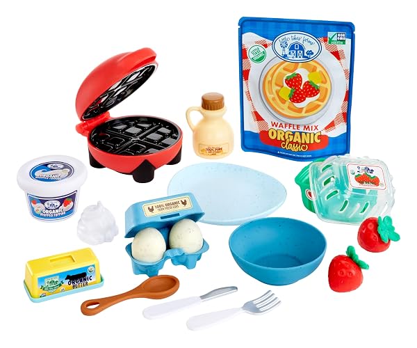 Little Tikes Creative Chefs Waffle Kit con gofrera Make-It Mix y 18 accesorios
