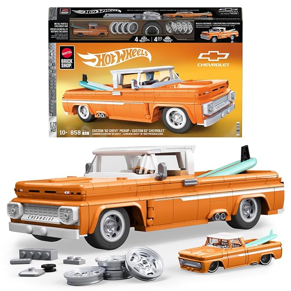 Hot Wheels Custom 62 Chevy Pickup Mattel Brick Shop 1:16 858 piezas