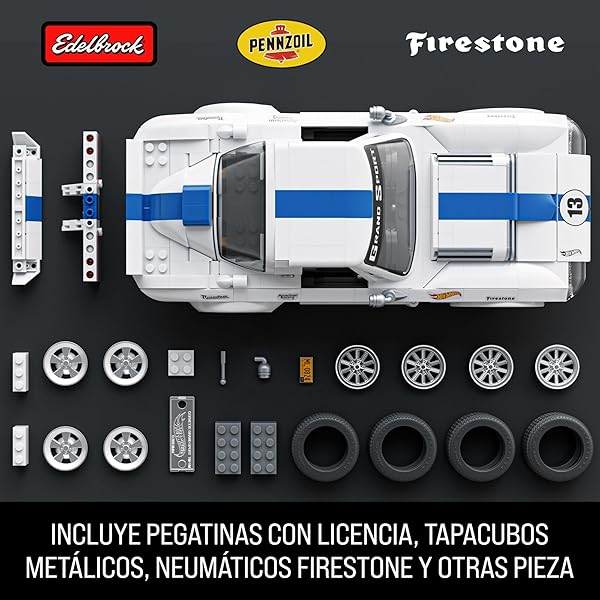 Hot Wheels Corvette Grand Sport 918 Piezas | Coche de Construcción Mattel - Imagen 5