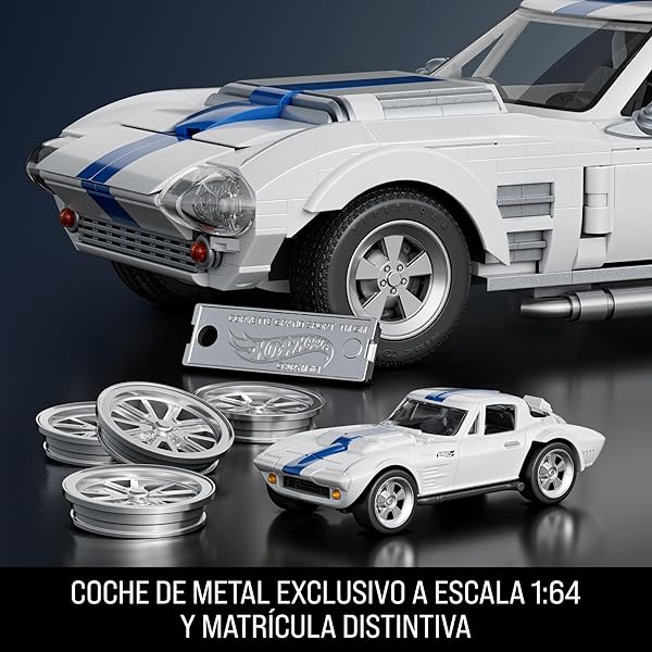 Hot Wheels Corvette Grand Sport 918 Piezas | Coche de Construcción Mattel - Imagen 6