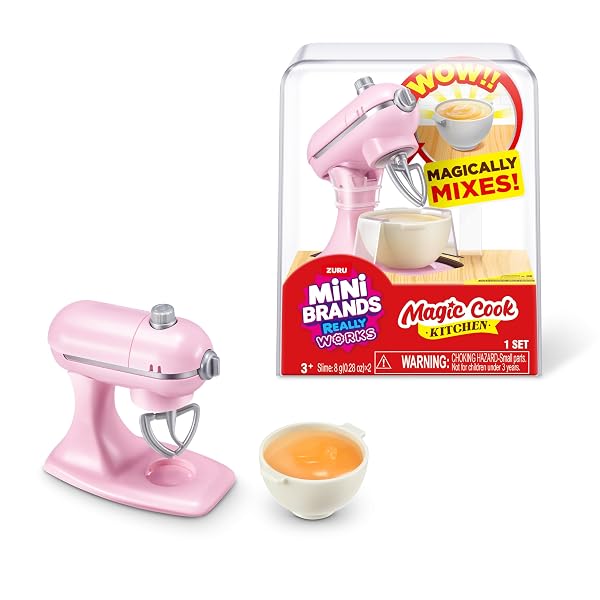 Mini Brands Magic Cook Kitchen batidora amasadora rosa Mixer ZURU Serie 1 con bol