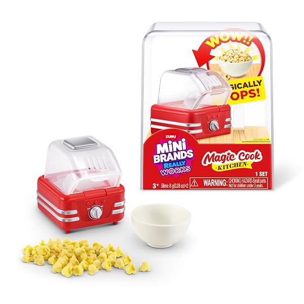 Mini Brands Magic Cook Kitchen máquina de palomitas roja ZURU Serie 1 Popcorn Machine
