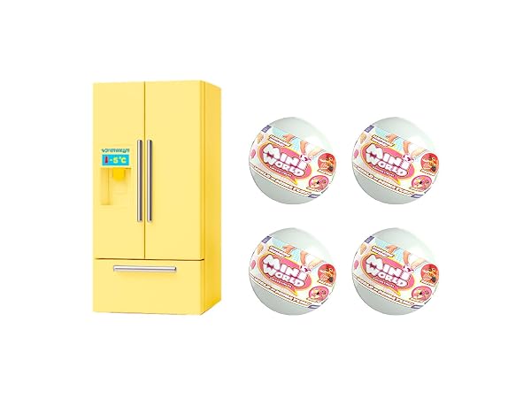 Mini World Nevera Amarilla Bizak con 4 cápsulas sorpresa