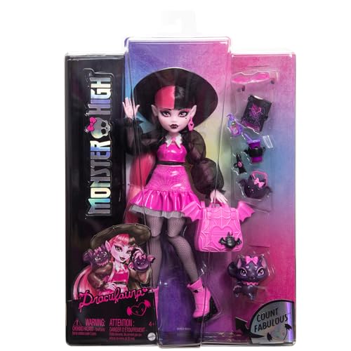 Monster High Draculaura Muñeca con Sombrero y Mascota | Mattel - Imagen 6