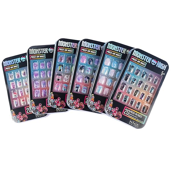 Nice Group - Monster High Press-on Nails, Kit de Decoraciones Adhesivas para Uñas, 1 Blíster Sorpresa - Imagen 3