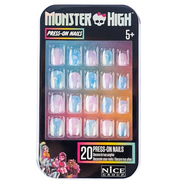 Nice Group - Monster High Press-on Nails, Kit de Decoraciones Adhesivas para Uñas, 1 Blíster Sorpresa - Imagen 7