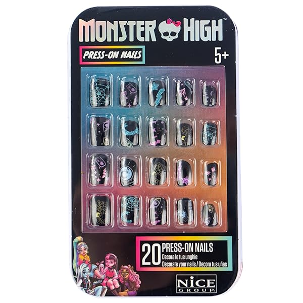Nice Group - Monster High Press-on Nails, Kit de Decoraciones Adhesivas para Uñas, 1 Blíster Sorpresa - Imagen 8
