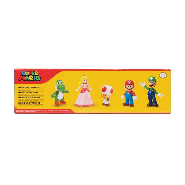 Super Mario Pack de 5 Figuras – Mario, Luigi, Peach, Toad y Yoshi - Imagen 4