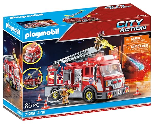 PLAYMOBIL 71233 Camión de Bomberos City Action con luz y sonido