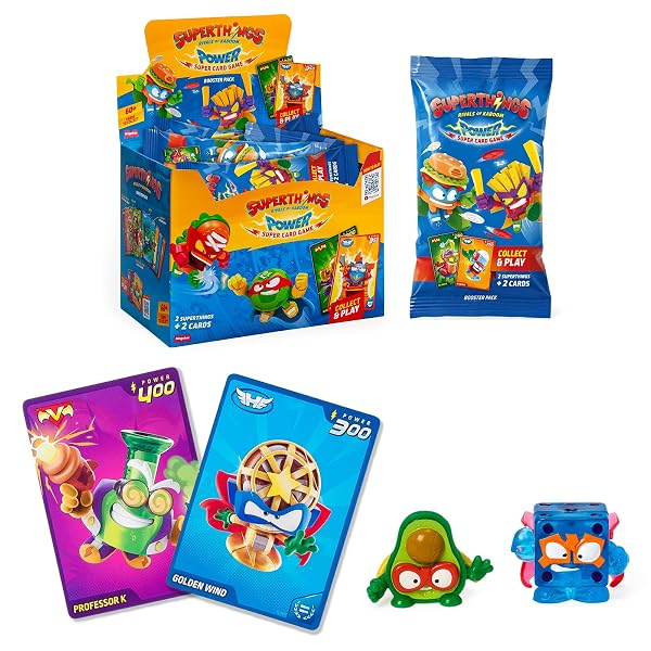 SuperThings Power expositor completo de 20 sobres sorpresa con figuras y cartas coleccionables