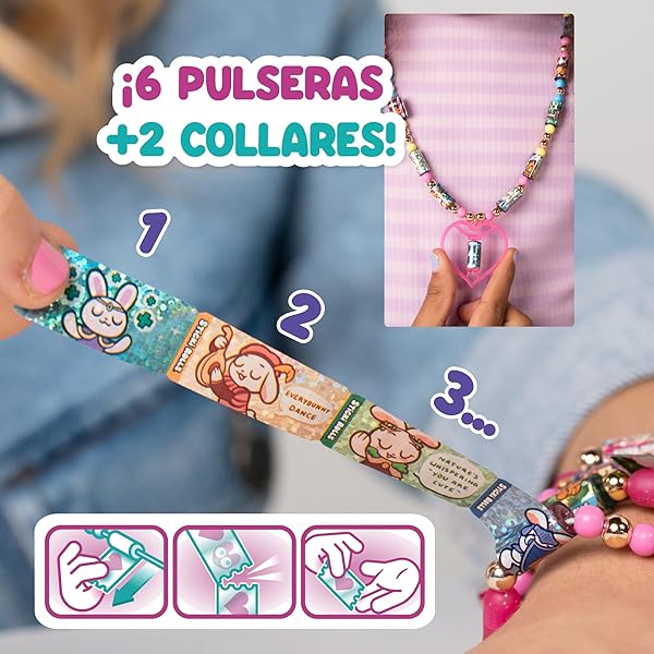 Sticki Rolls Super Set pulseras kawaii con pegatinas - Imagen 4