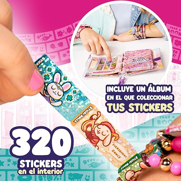Sticki Rolls Super Set pulseras kawaii con pegatinas - Imagen 5