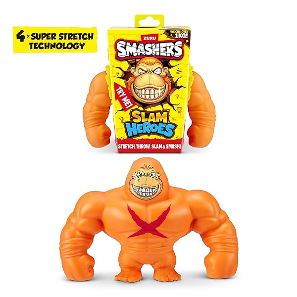 Smashers Slam Heroes Gorila Estirable ZURU | Figura Elástica Orange Gorilla - Imagen 4