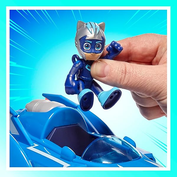 Super Gato Móvil PJ Masks con Luces y Sonidos | Coche de Gatuno con Figura - Imagen 4