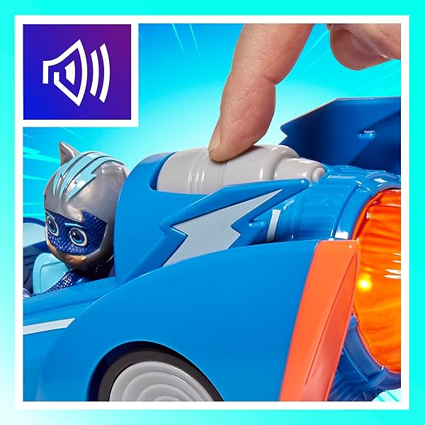 Super Gato Móvil PJ Masks con Luces y Sonidos | Coche de Gatuno con Figura - Imagen 5