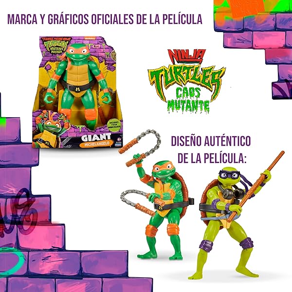 Tortugas Ninja Michelangelo Figura 30 cm Articulada | TMNT - Imagen 9