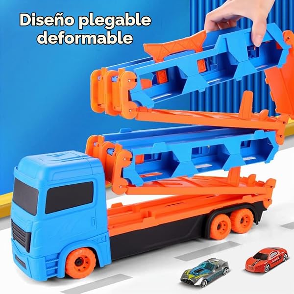 VATOS Camión Transportador con Pista de Carreras y 6 Coches - Imagen 5